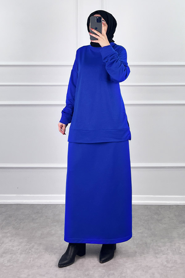 İki İplik Etekli Takım - Mavi