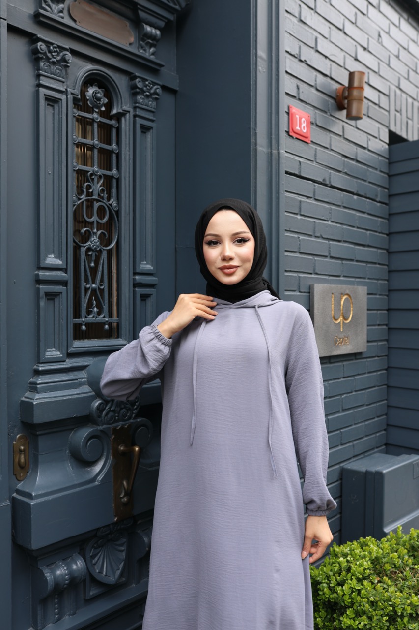 Kapşonlu Ayrobin Takım - Gri