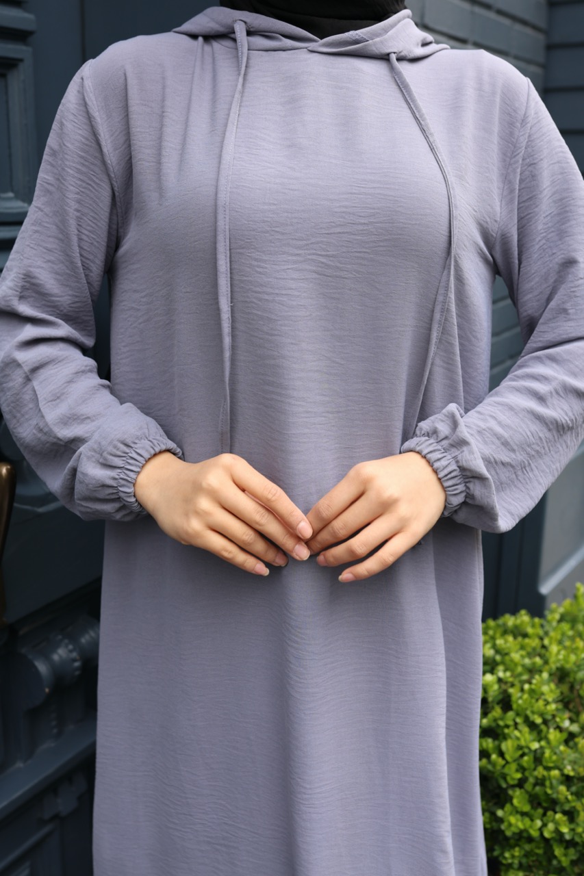 Kapşonlu Ayrobin Takım - Gri