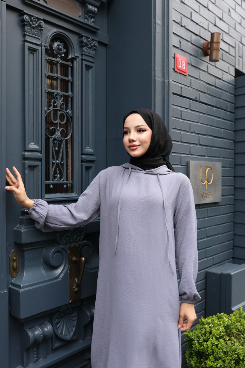 Kapşonlu Ayrobin Takım - Gri