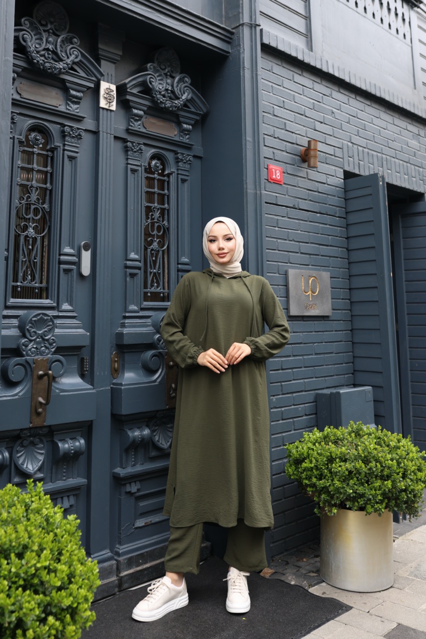 Kapşonlu Ayrobin Takım - Haki Kapşonlu Ayrobin Takım - Haki