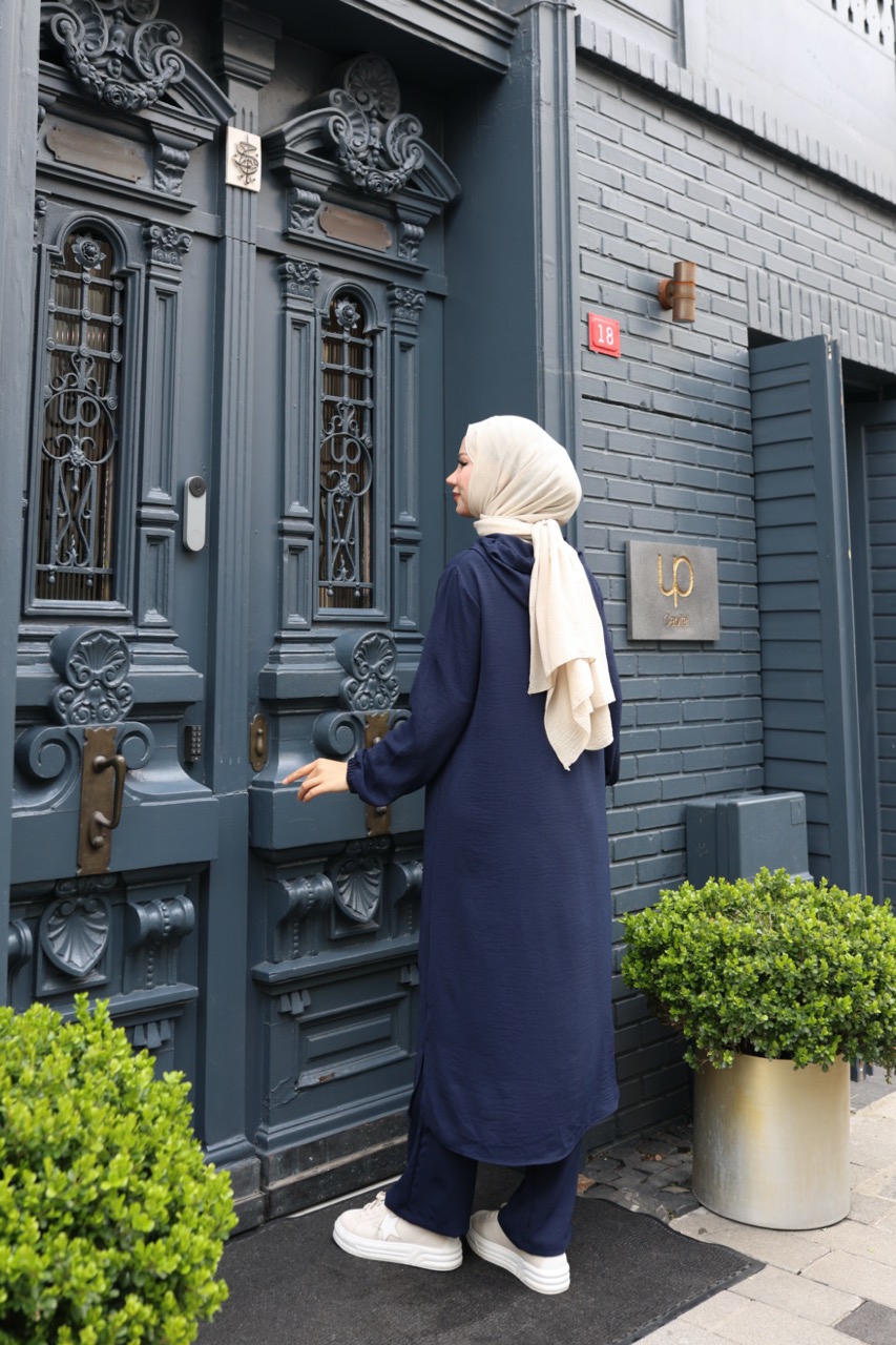 Kapşonlu Ayrobin Takım - İndigo Kapşonlu Ayrobin Takım - İndigo