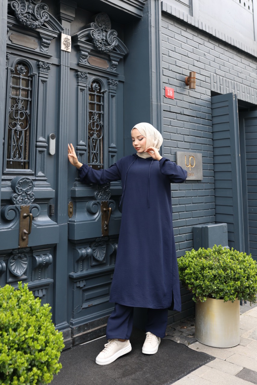 Kapşonlu Ayrobin Takım - İndigo Kapşonlu Ayrobin Takım - İndigo