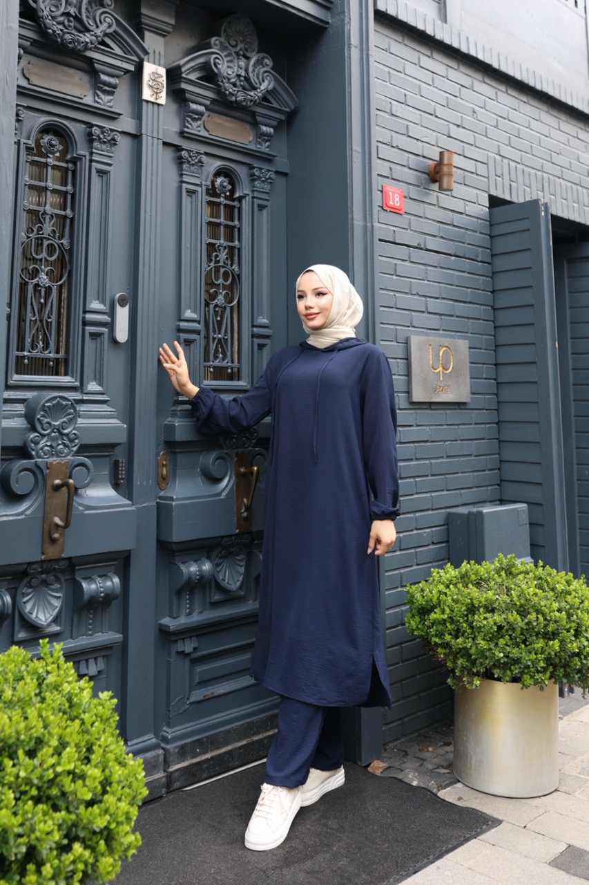 Kapşonlu Ayrobin Takım - İndigo Kapşonlu Ayrobin Takım - İndigo