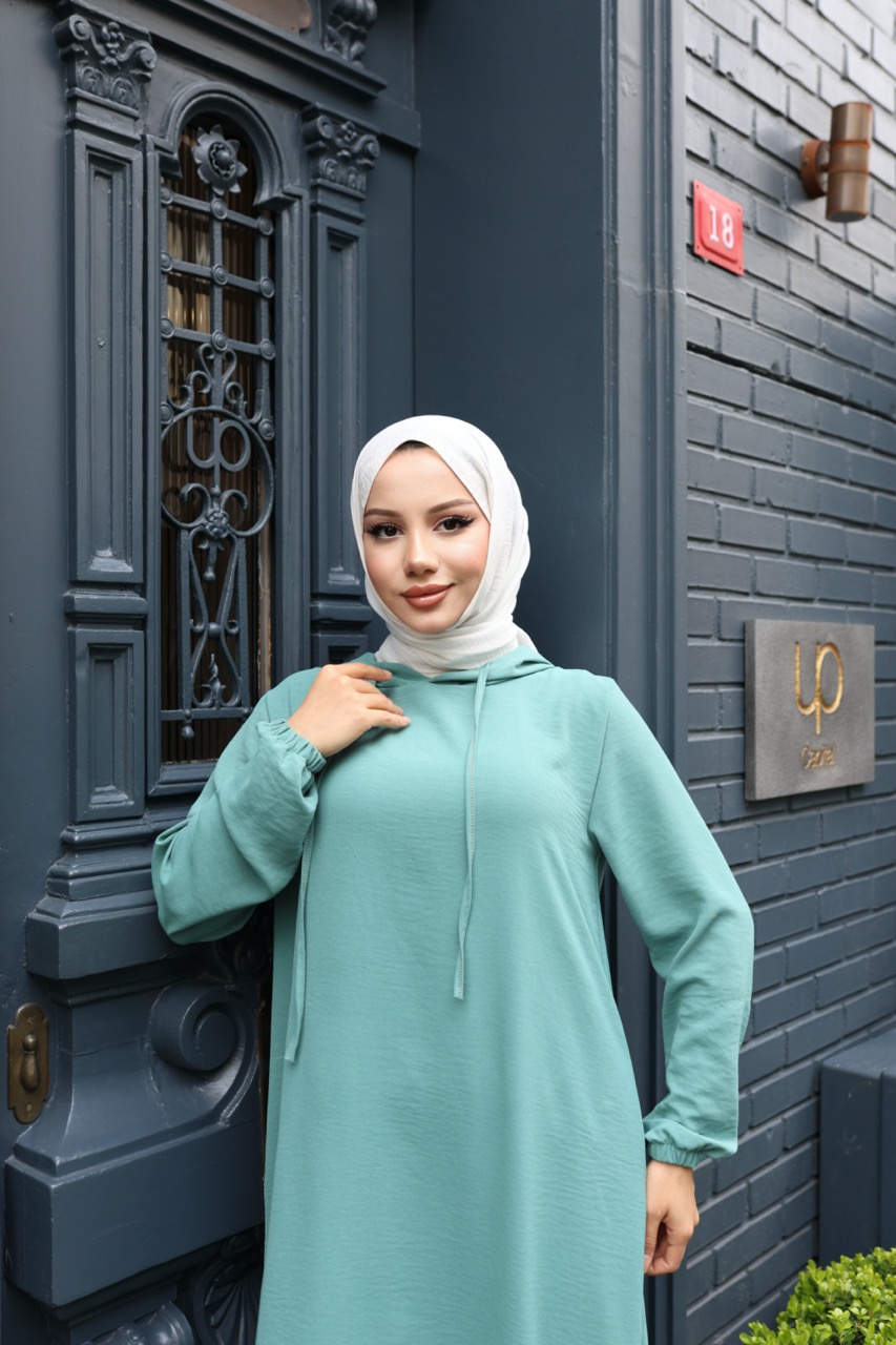 Kapşonlu Ayrobin Takım - Mint