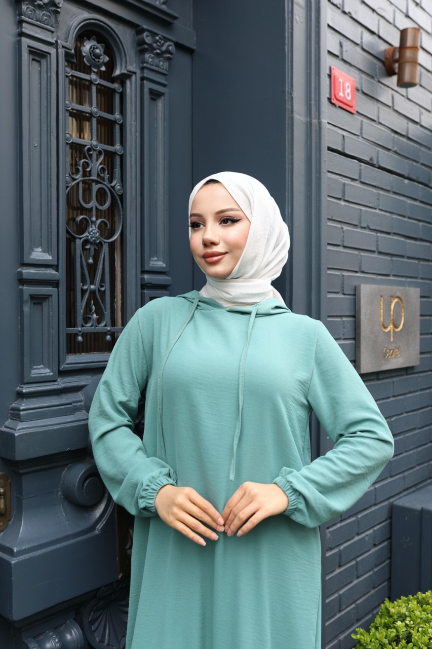 Kapşonlu Ayrobin Takım - Mint