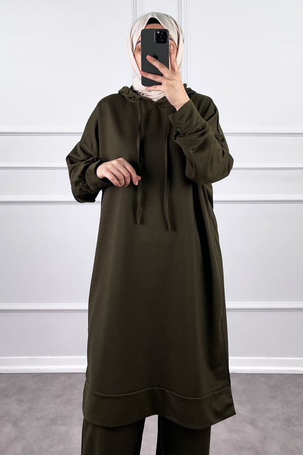 Kapşonlu Salaş Takım - Haki Kapşonlu Salaş Takım - Haki