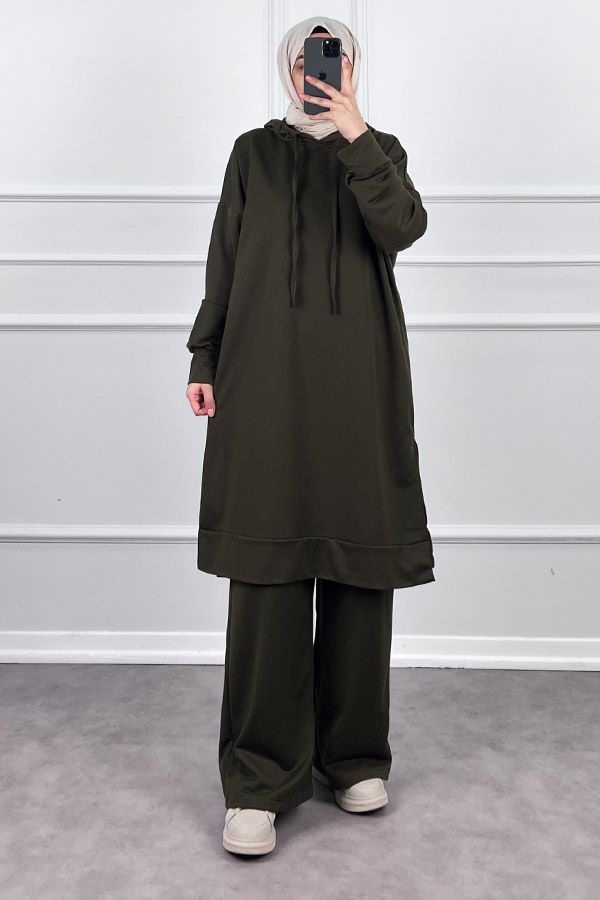 Kapşonlu Salaş Takım - Haki Kapşonlu Salaş Takım - Haki