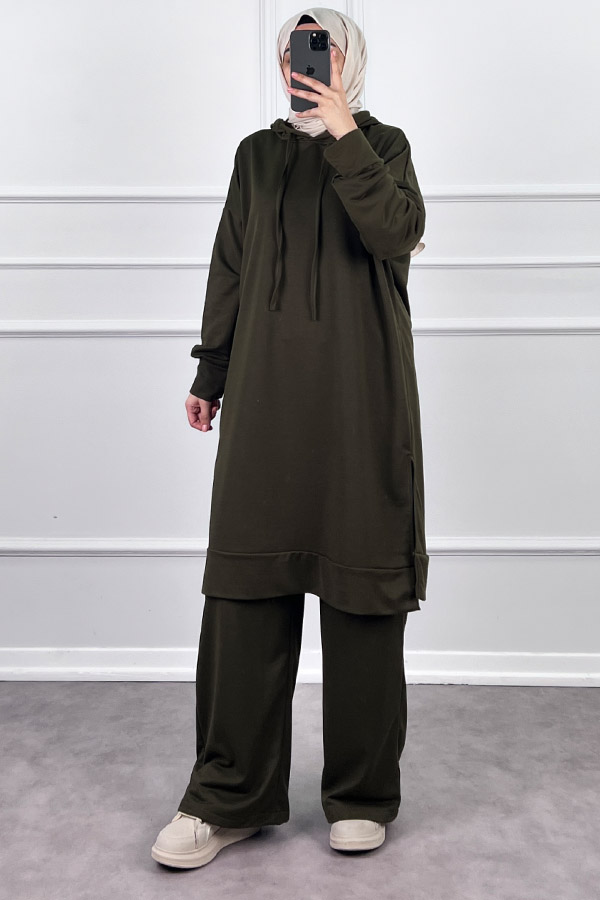 Kapşonlu Salaş Takım - Haki Kapşonlu Salaş Takım - Haki