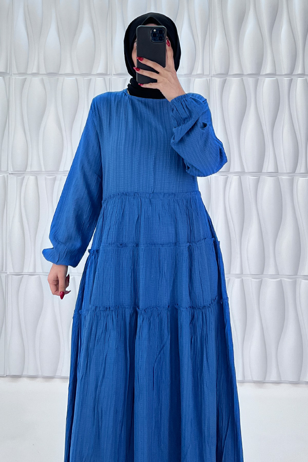 Kat Kat Tesettür Elbise - Mavi Kat Kat Tesettür Elbise - Mavi