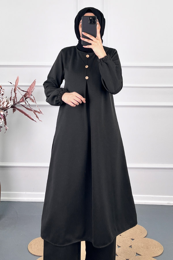 Kışlık Tesettür Takım - Füme