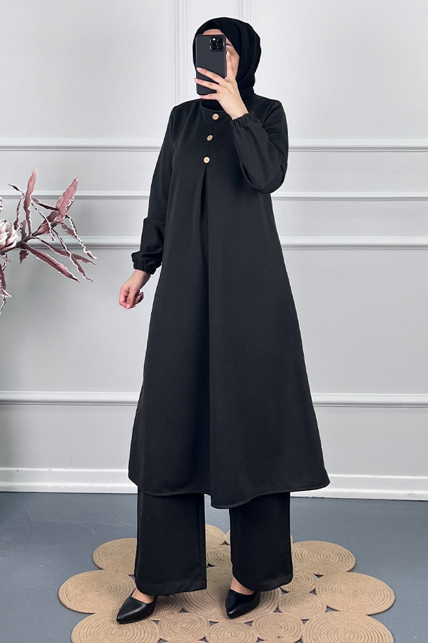 Kışlık Tesettür Takım - Füme