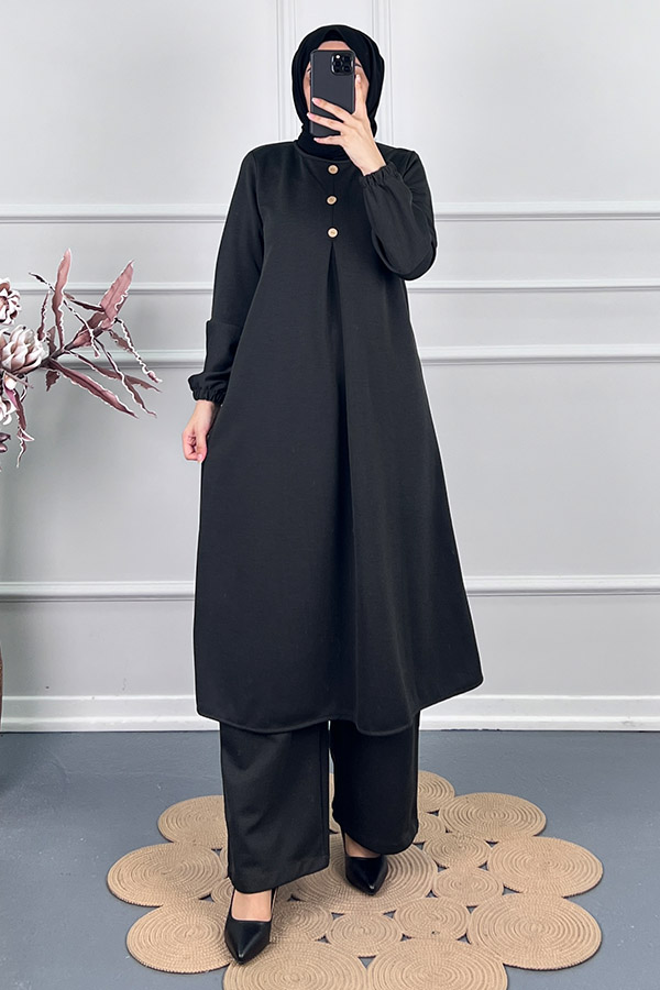 Kışlık Tesettür Takım - Füme