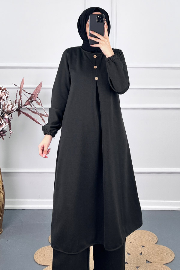 Kışlık Tesettür Takım - Füme