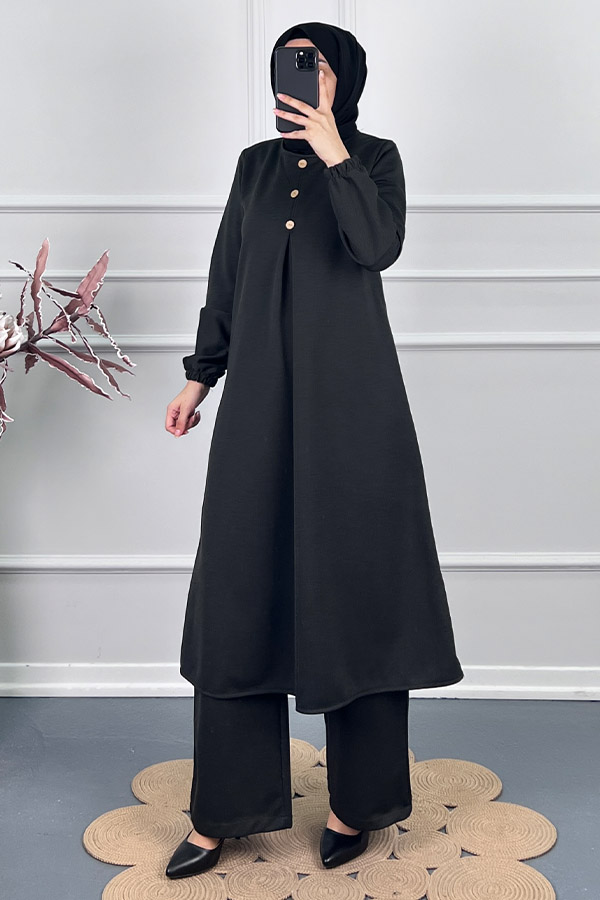 Kışlık Tesettür Takım - Füme