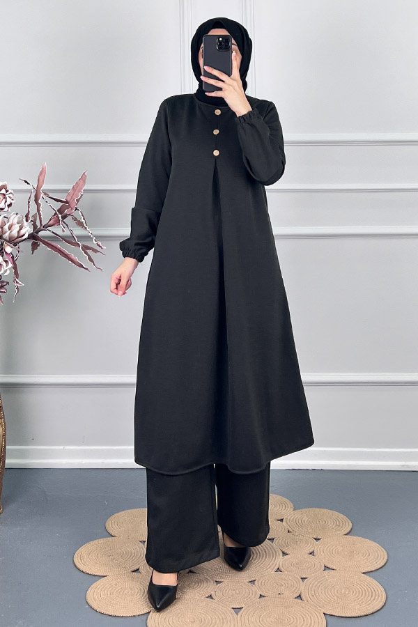 Kışlık Tesettür Takım - Füme