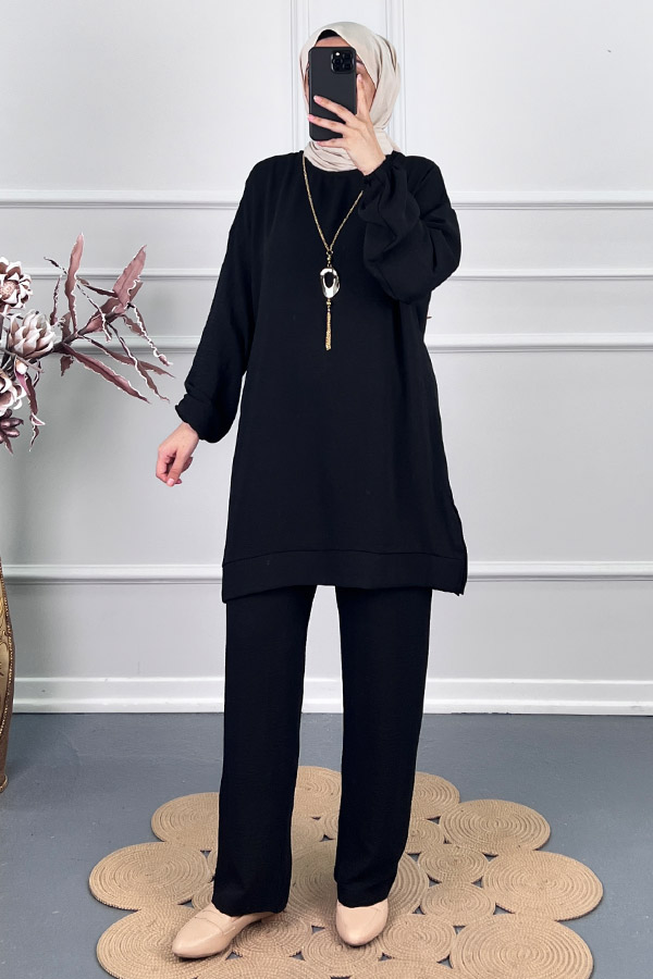 Kolyeli Tunik - Siyah