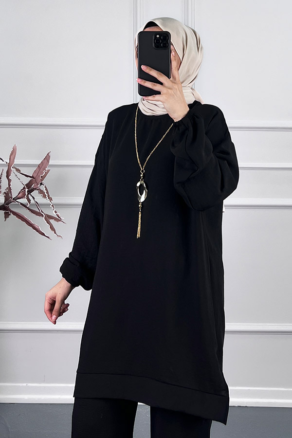 Kolyeli Tunik - Siyah