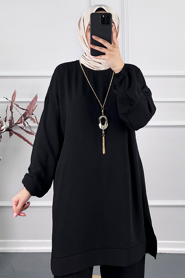 Kolyeli Tunik - Siyah