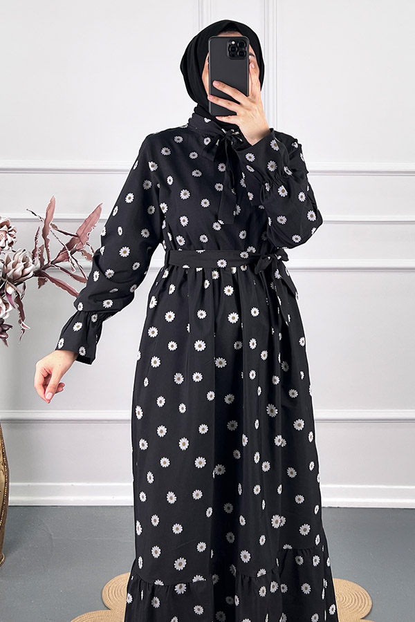 Kuşaklı Papatya Elbise