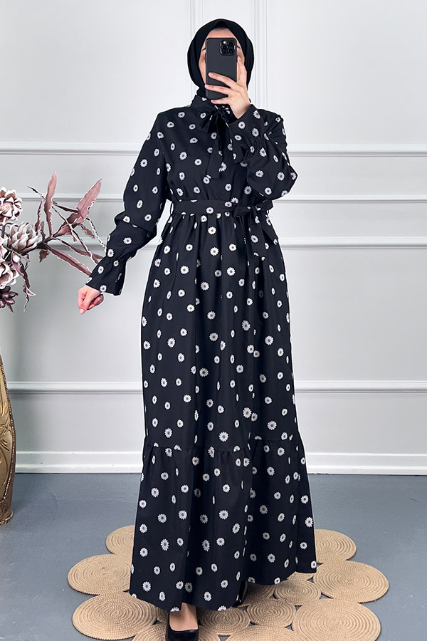 Kuşaklı Papatya Elbise