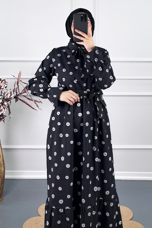 Kuşaklı Papatya Elbise