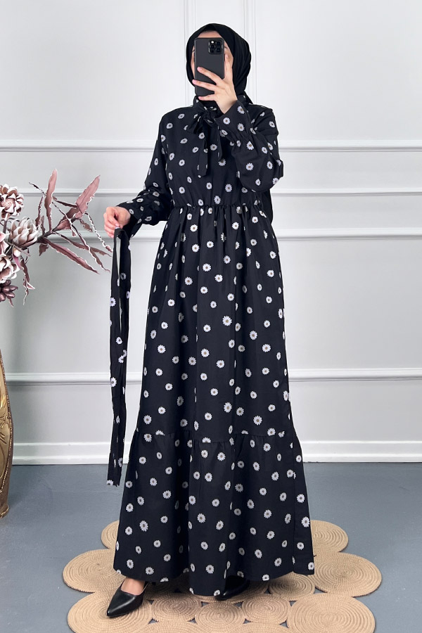 Kuşaklı Papatya Elbise