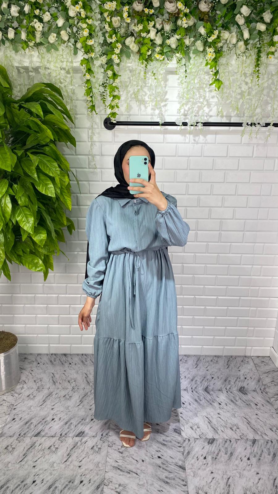 Lara Kumaş Elbise - Gri Lara Kumaş Elbise - Gri