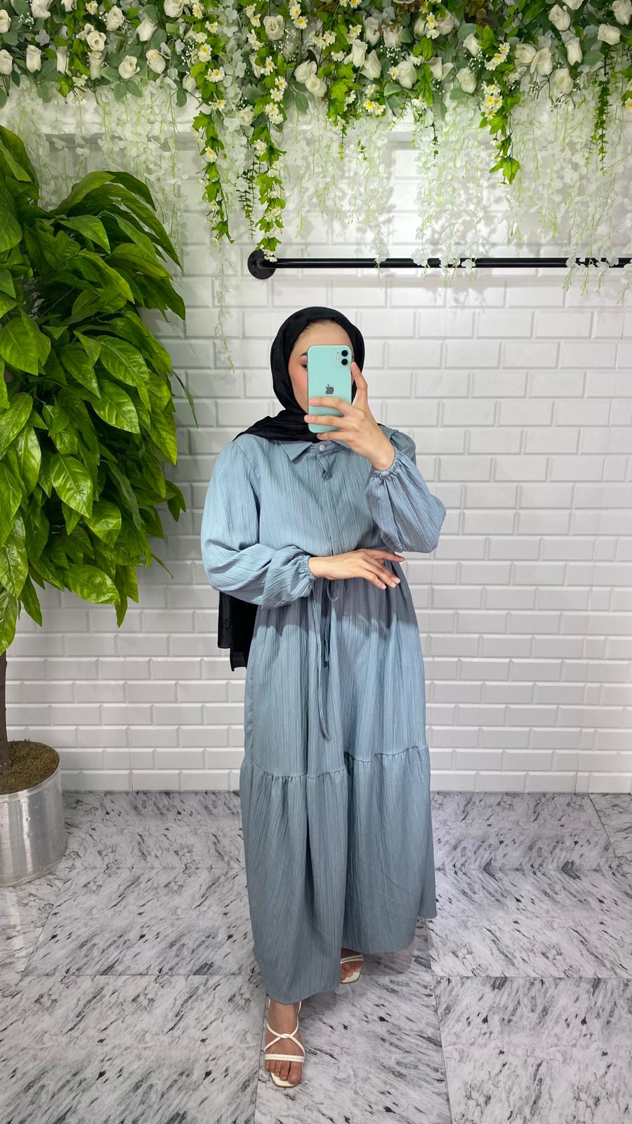 Lara Kumaş Elbise - Gri Lara Kumaş Elbise - Gri