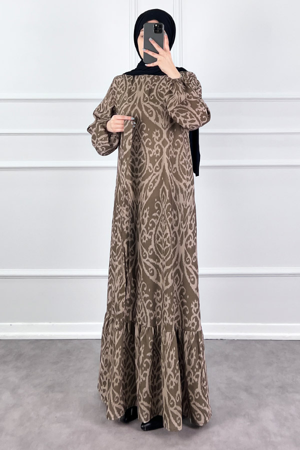 Nilüfer Elbise - Haki