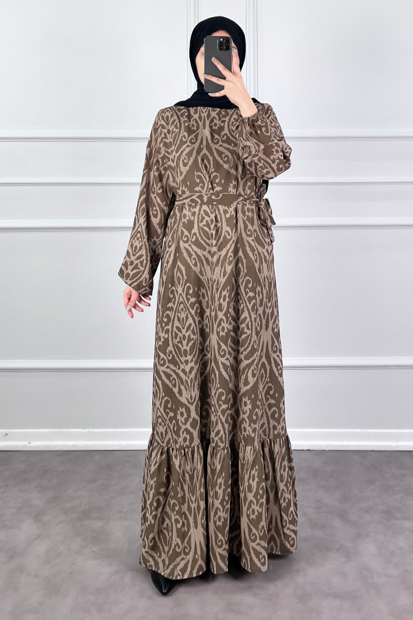 Nilüfer Elbise - Haki