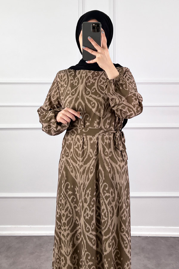 Nilüfer Elbise - Haki