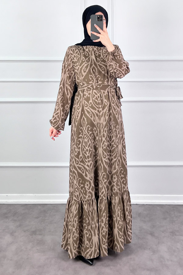 Nilüfer Elbise - Haki