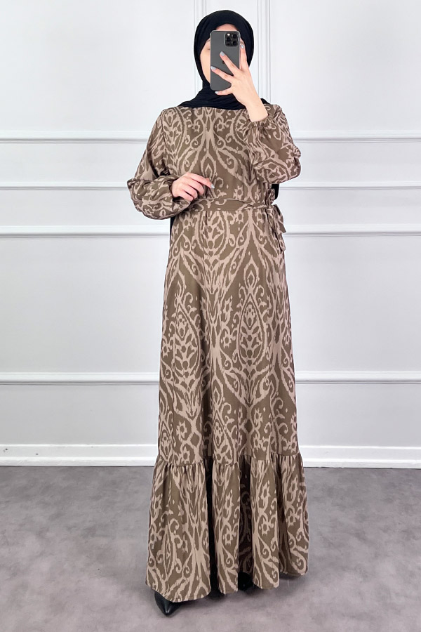 Nilüfer Elbise - Haki