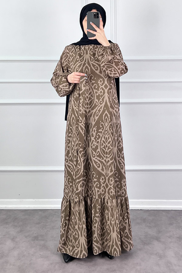 Nilüfer Elbise - Haki