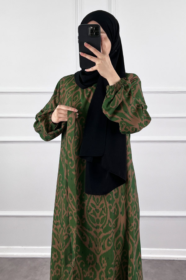 Nilüfer Elbise - Koyu Yeşil