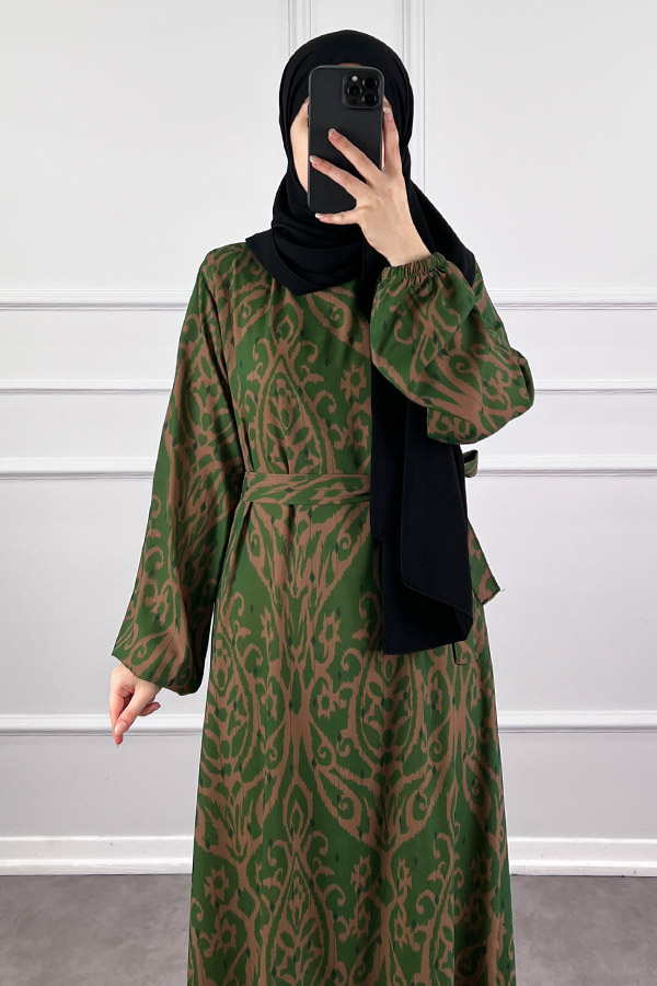 Nilüfer Elbise - Koyu Yeşil