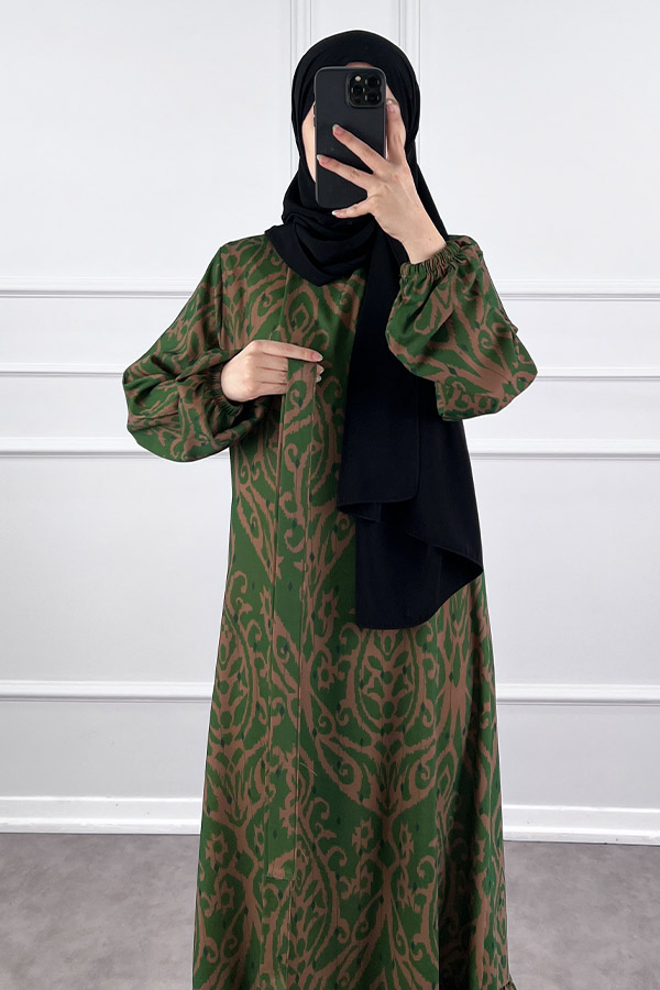 Nilüfer Elbise - Koyu Yeşil