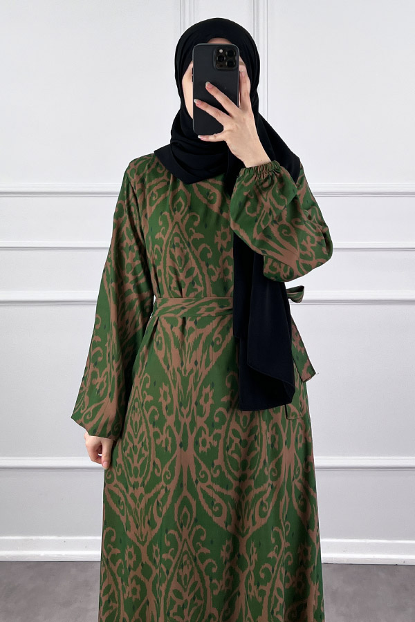 Nilüfer Elbise - Koyu Yeşil