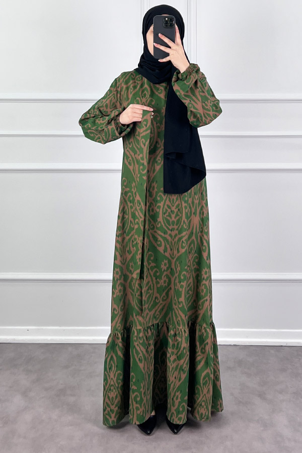 Nilüfer Elbise - Koyu Yeşil