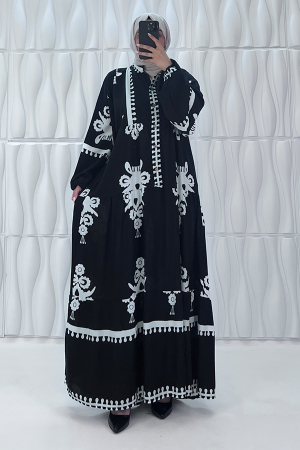 Nilüfer Tesettür Elbise - Siyah