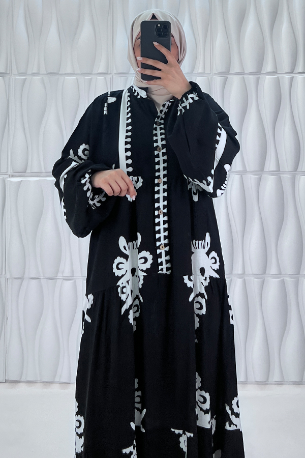 Nilüfer Tesettür Elbise - Siyah