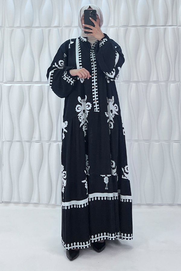 Nilüfer Tesettür Elbise - Siyah