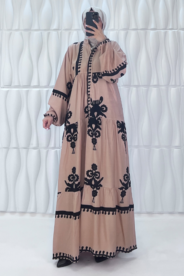 Nilüfer Tesettür Elbise - Vizon