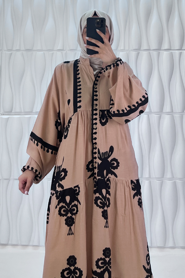 Nilüfer Tesettür Elbise - Vizon