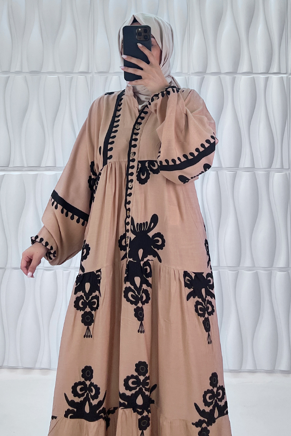 Nilüfer Tesettür Elbise - Vizon