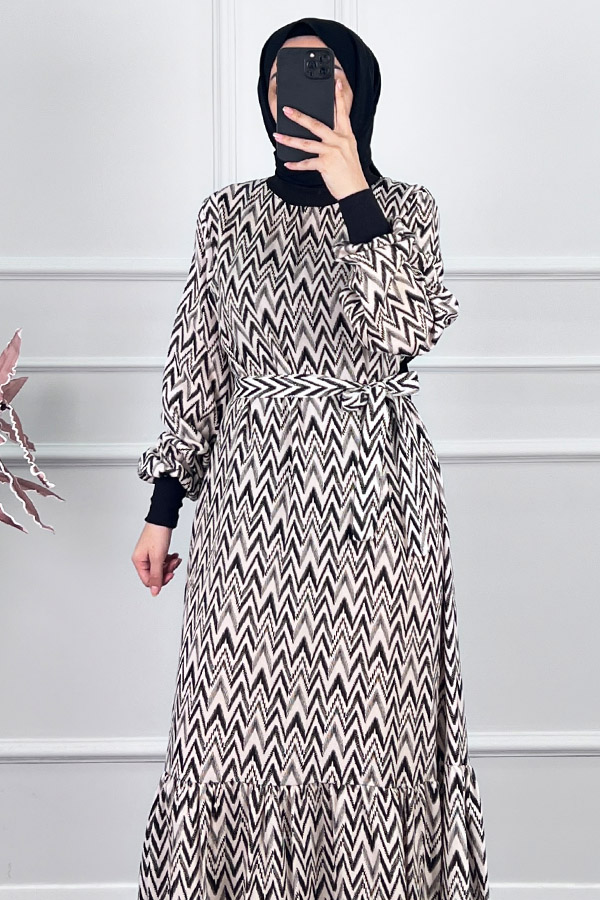 Pamuk Viskon Elbise - Ekru Pamuk Viskon Elbise - Ekru