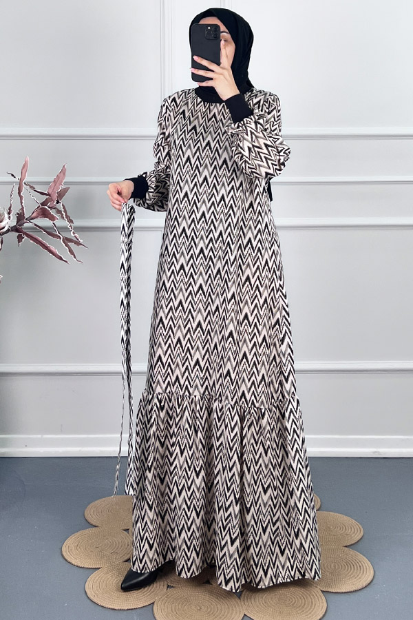 Pamuk Viskon Elbise - Ekru Pamuk Viskon Elbise - Ekru