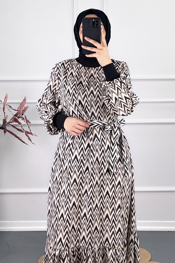 Pamuk Viskon Elbise - Ekru Pamuk Viskon Elbise - Ekru