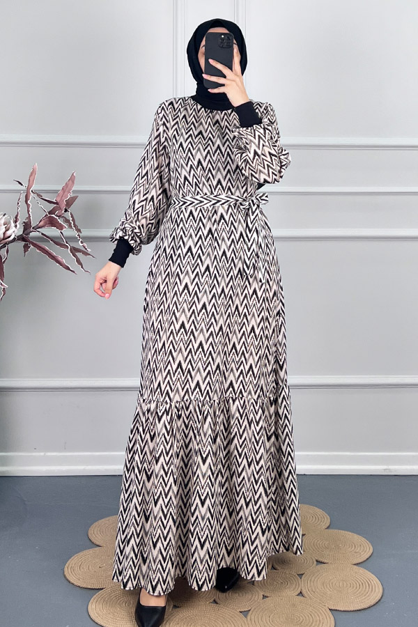 Pamuk Viskon Elbise - Ekru Pamuk Viskon Elbise - Ekru